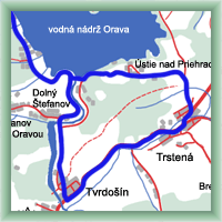 Cyklotrasy - Trsten� - Oravsk� p�ehrada - Trsten�