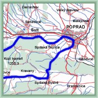 Cyklotrasy - Popradsk� magistr�la Poprad - Biely Potok - Poprad